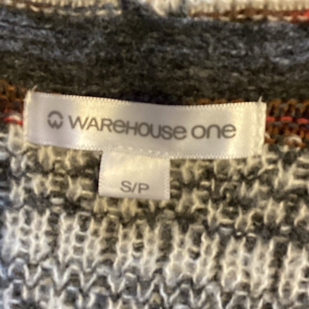 Warehouse One Women's Long Hooded Sleeveless Knit Vest Size S/P Open Cardigan - Picture 8 of 9